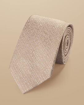 Silk Wool Blend Tie - Taupe