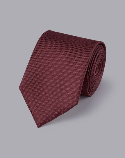 Schmutzabweisende Krawatte aus Seide - Burgunderrot