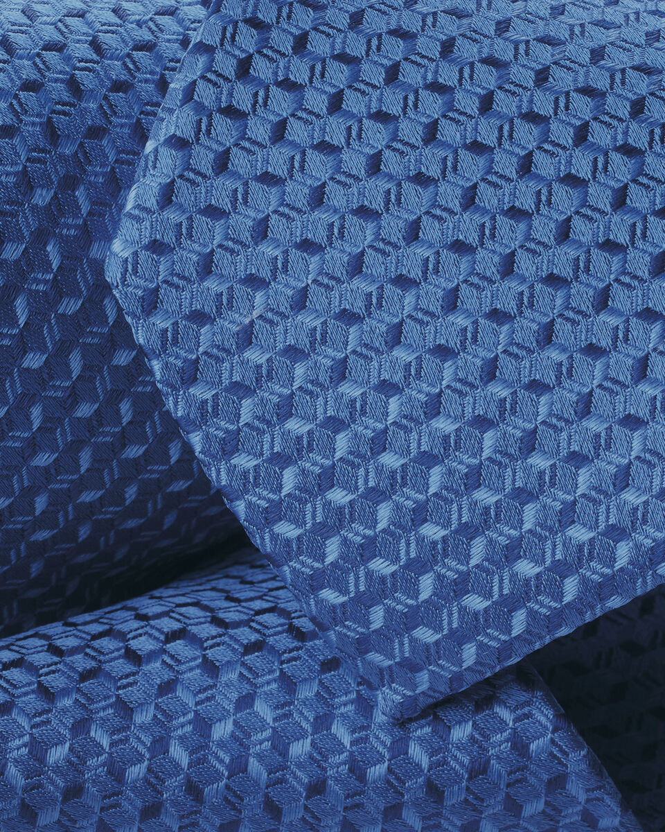 Silk Patterned Tie - Cornflower Blue