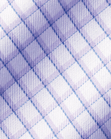 Non-Iron Two Color Check Shirt - Lilac Purple
