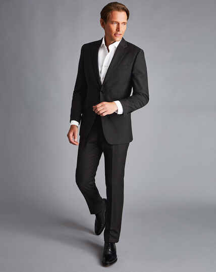 Twill Business Suit Jacket - Charcoal
