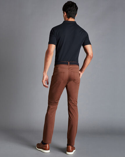 5-Pocket-Hose aus Stretch-Baumwolle - Rostfarben