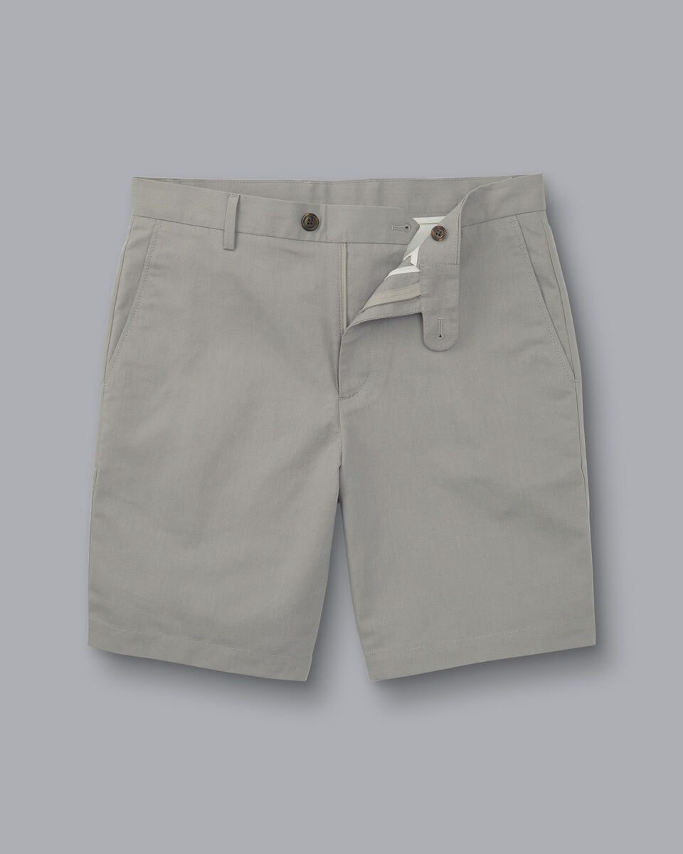 Cotton Linen Shorts Light Grey Charles Tyrwhitt