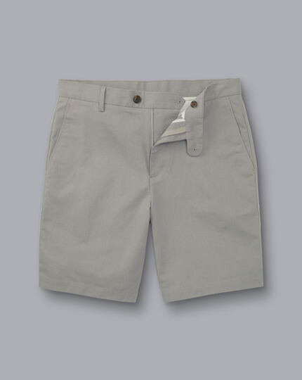 Cotton Linen Shorts - Light Grey