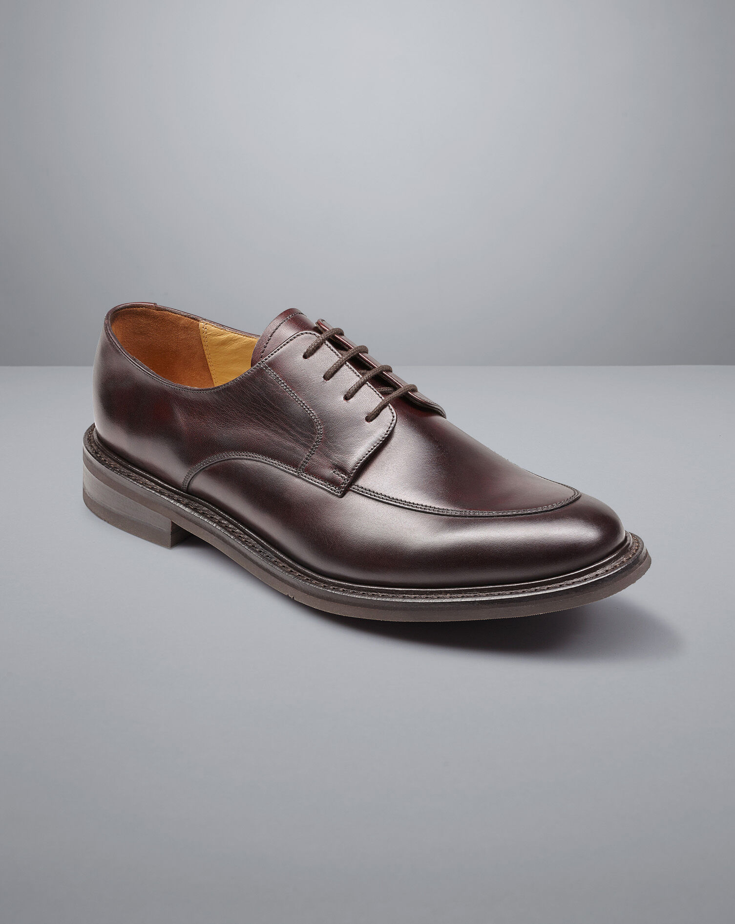 Leather Apron Derby Shoes - Chestnut 