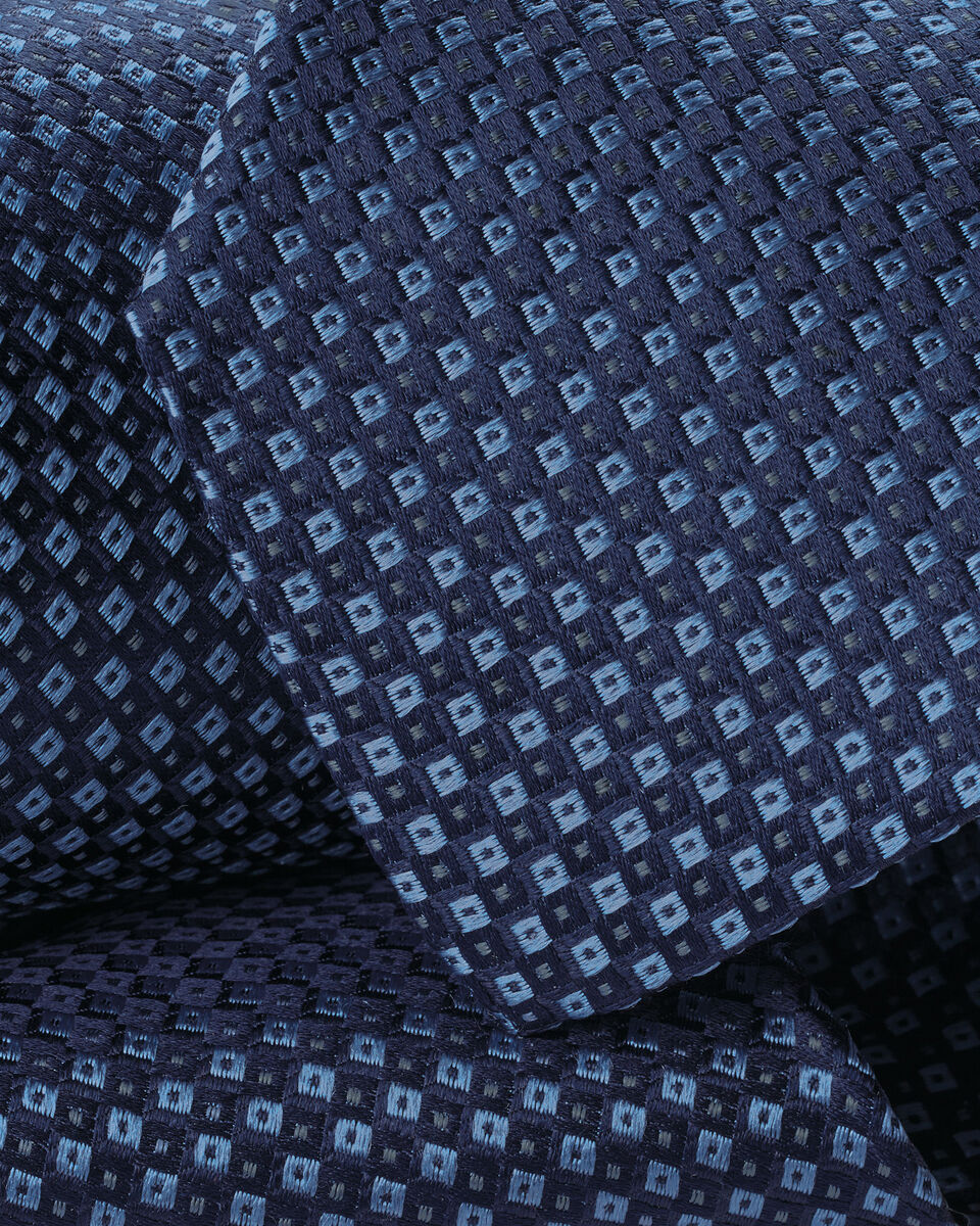 Silk Patterned Tie - Royal Blue