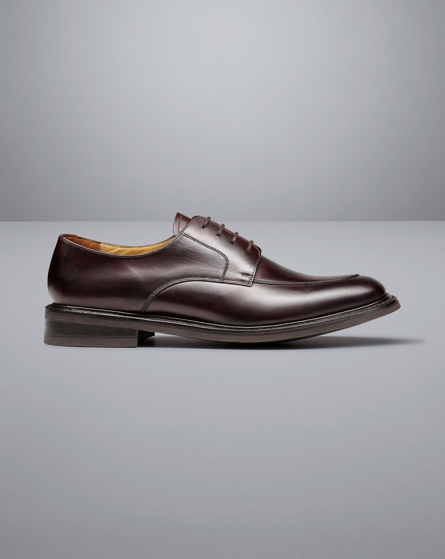 Men's Leather Apron Derby Shoes - Chestnut Brown, 9 R by Charles Tyrwhitt