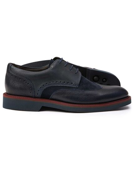 Navy extra lightweight Derby wing tip shoes