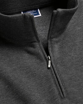 Zip Neck Sweatshirt Jumper - Dark Grey