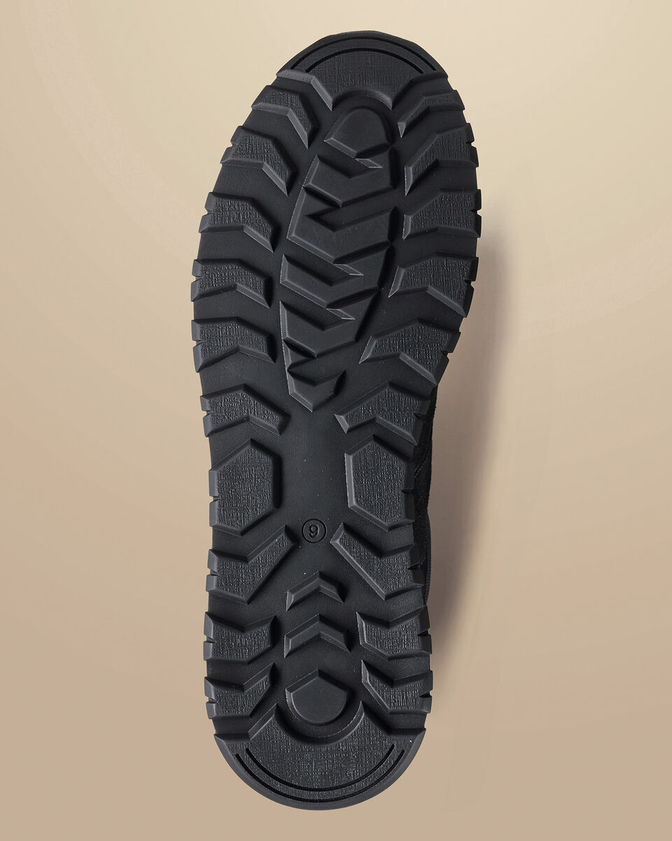 Suede and Grey Textile Trainer - Black & Grey