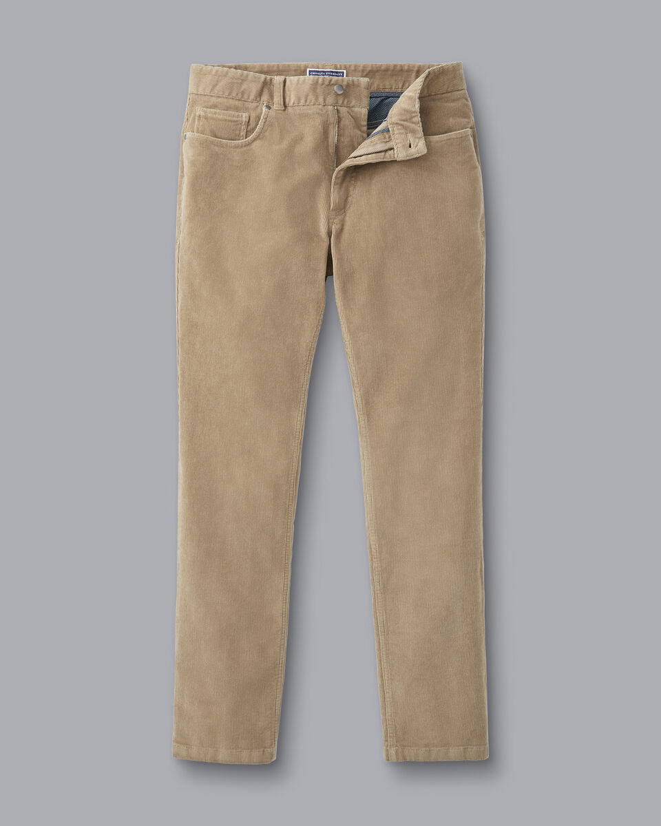 Cord 5 Pocket Jeans Oatmeal Charles Tyrwhitt