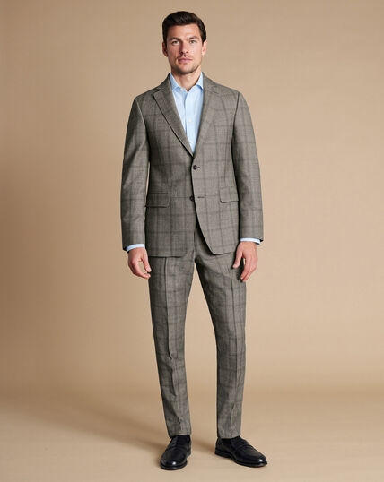 Ultimate Performance Prince of Wales Check Suit - Cappuccino