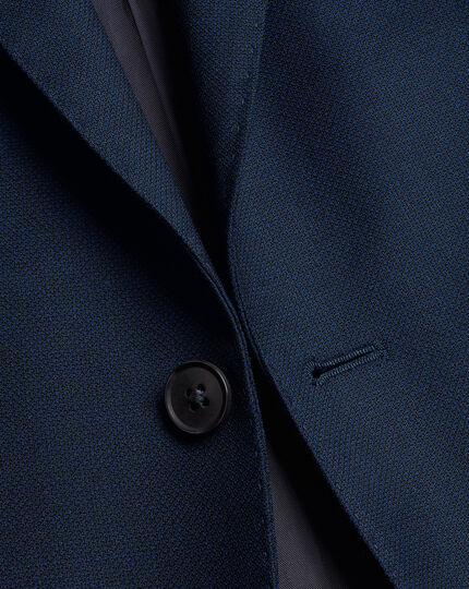 Birdseye Travel Suit Jacket - Ink Blue