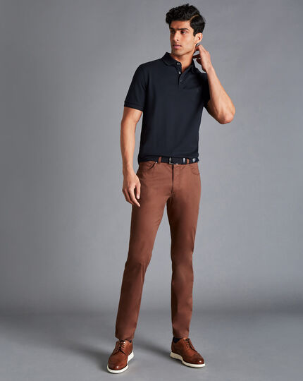 5-Pocket-Hose aus Stretch-Baumwolle - Rostfarben