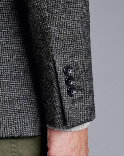 Micro Puppytooth Italian Jersey Jacket - Grey