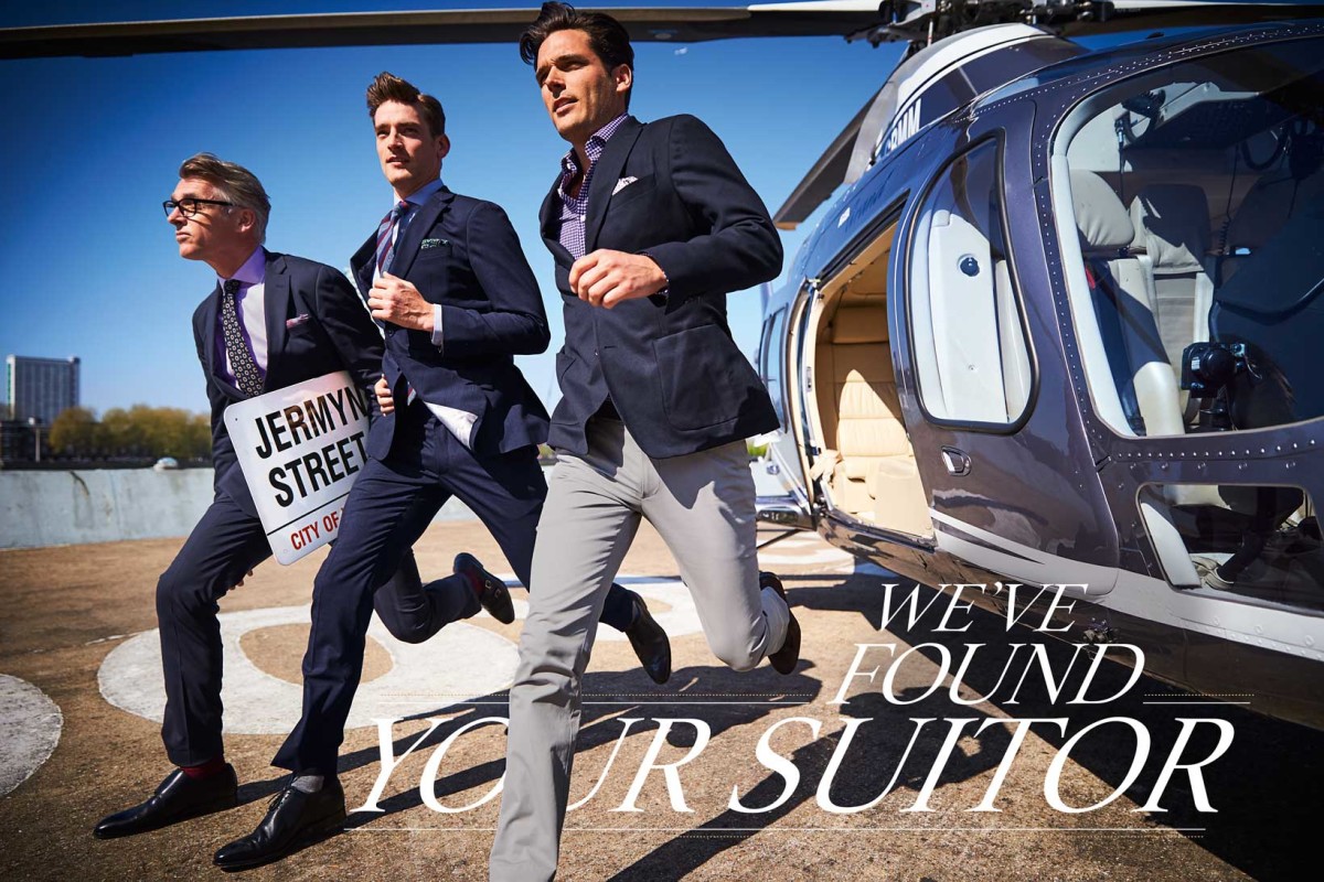 models wearing suits, chinos and shoes