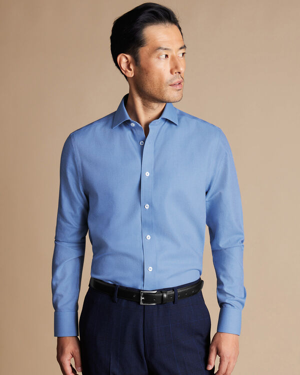 Cutaway Collar Non-Iron Mayfair Weave Shirt - Cobalt Blue