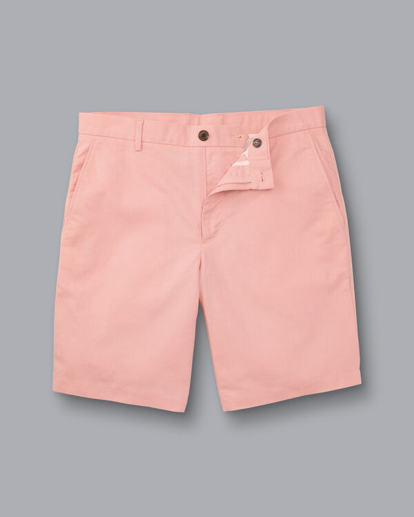 Cotton Linen Shorts - Light Coral Pink