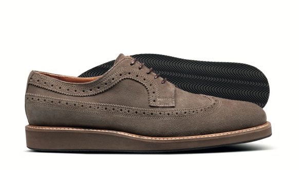 Derby-Schuhe aus Wildleder in Hellbraun