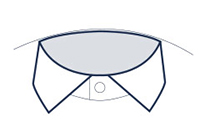 Formal shirt semi-cutaway collar illustration