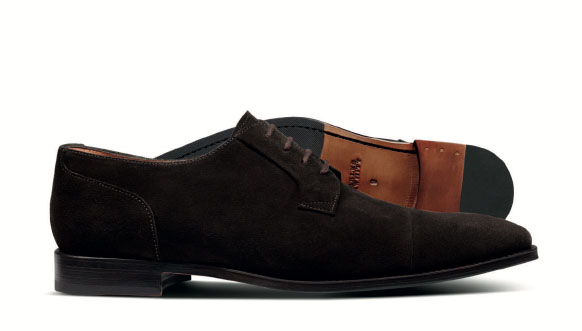 Derby-Schuhe aus Wildleder in Braun