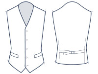 5 button waistcoat illustration