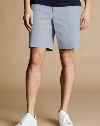Shorts mit Streifen - Himmelblau