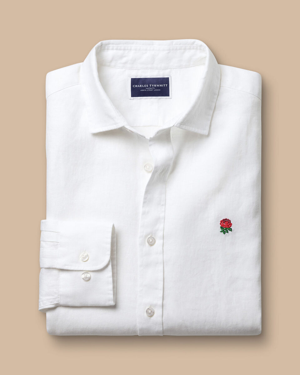 England Rugby Pure Linen Shirt - White
