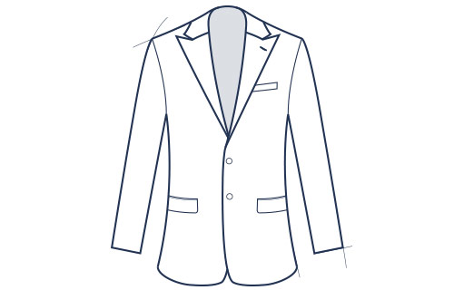 Peak lapel slim fit suit jacket