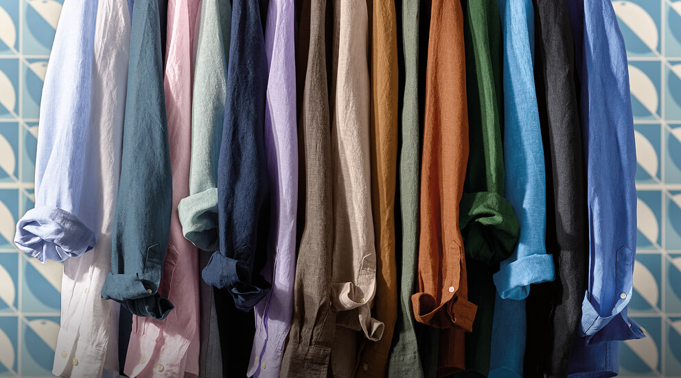 Pure Linen Trousers - Airforce Blue