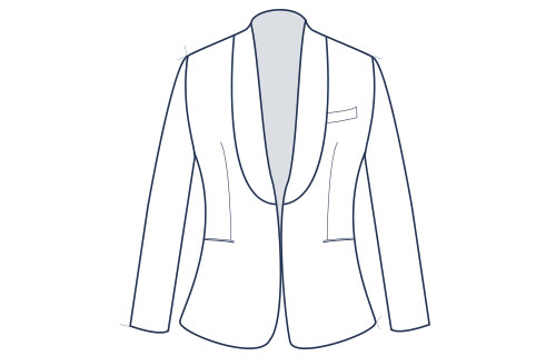 Suit jacket shawl collar slim fit illustration