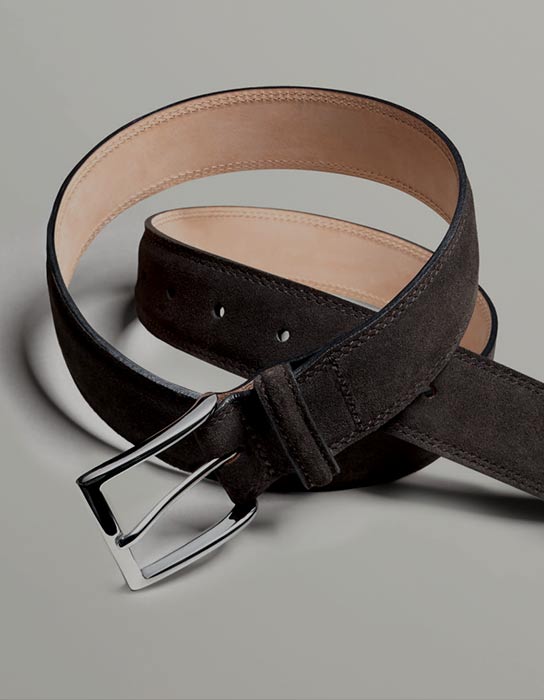 Chocolate brown suede belt