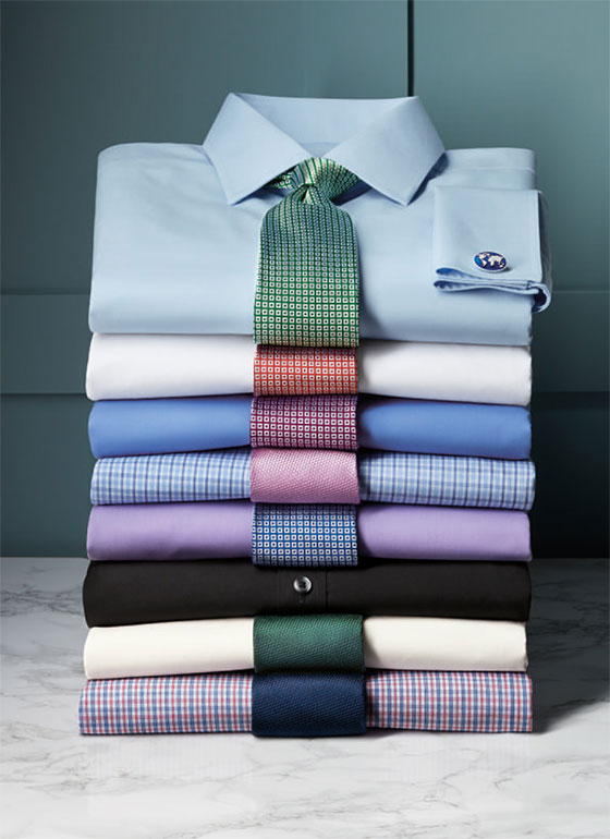 stacked poplin shirts