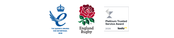 The Queen's Awards for Enterprise 2016, England Rugby and Feefo Platinum Trusted Service Award 