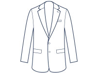 Suit jacket notch lapel classic fit illustration