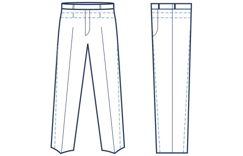 Classic fit flat trousers illustration