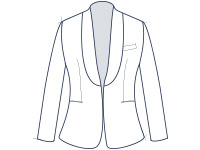 Suit jacket shawl collar slim fit illustration