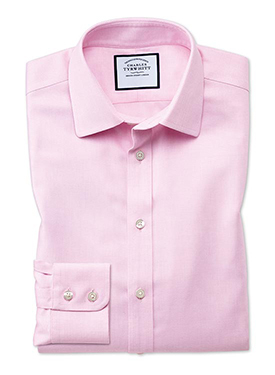 Non-iron step weave shirt