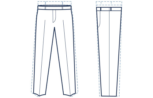 Slim fit flat trousers illustration