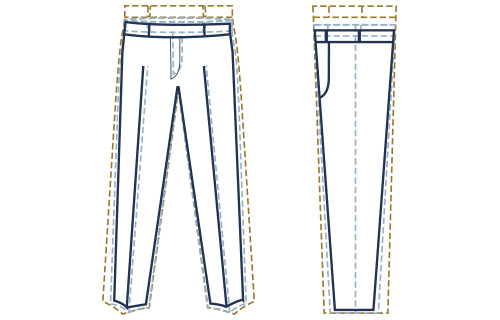 Extra slim fit flat front trousers illustration