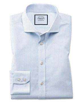 Blue micro check shirt