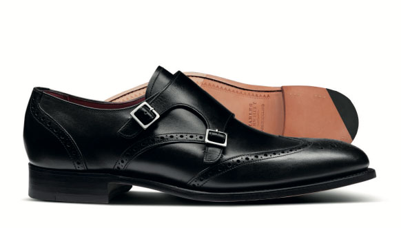 Schuhe mit doppelter Schnalle in Schwarz (in England gefertigt)