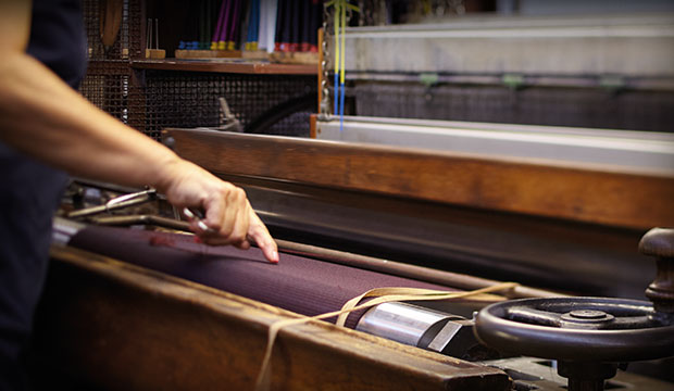 detail of an antique loom