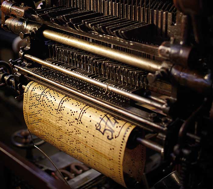 detail of an antique loom
