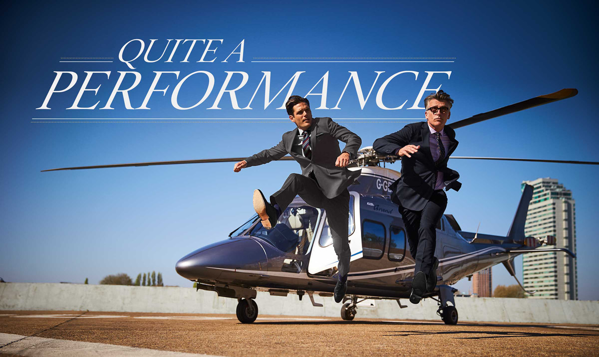 models wearing Charles Tyrwhitt performance suit