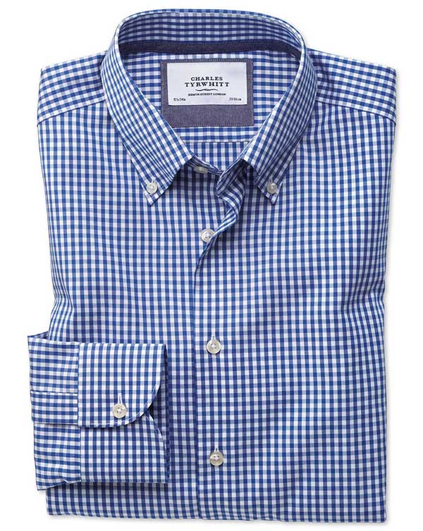 strijkvrij button-down overhemd