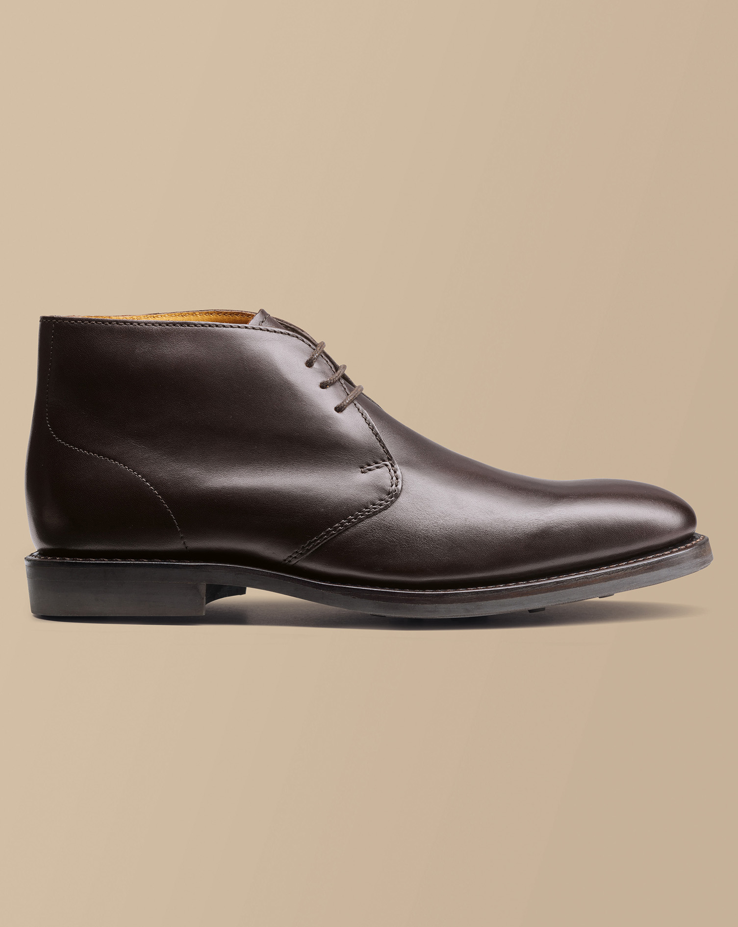 Men's Leather Chukka Boots - Dark Chocolate Brown, 7 R by Charles Tyrwhitt