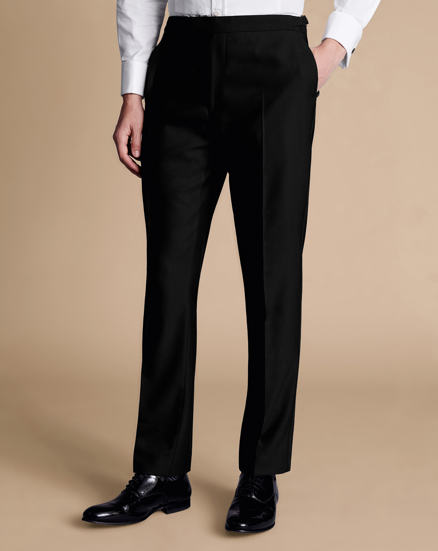 Men's Charles Tyrwhitt Dinner Suit Trousers - Black Size 38/38 Wool
