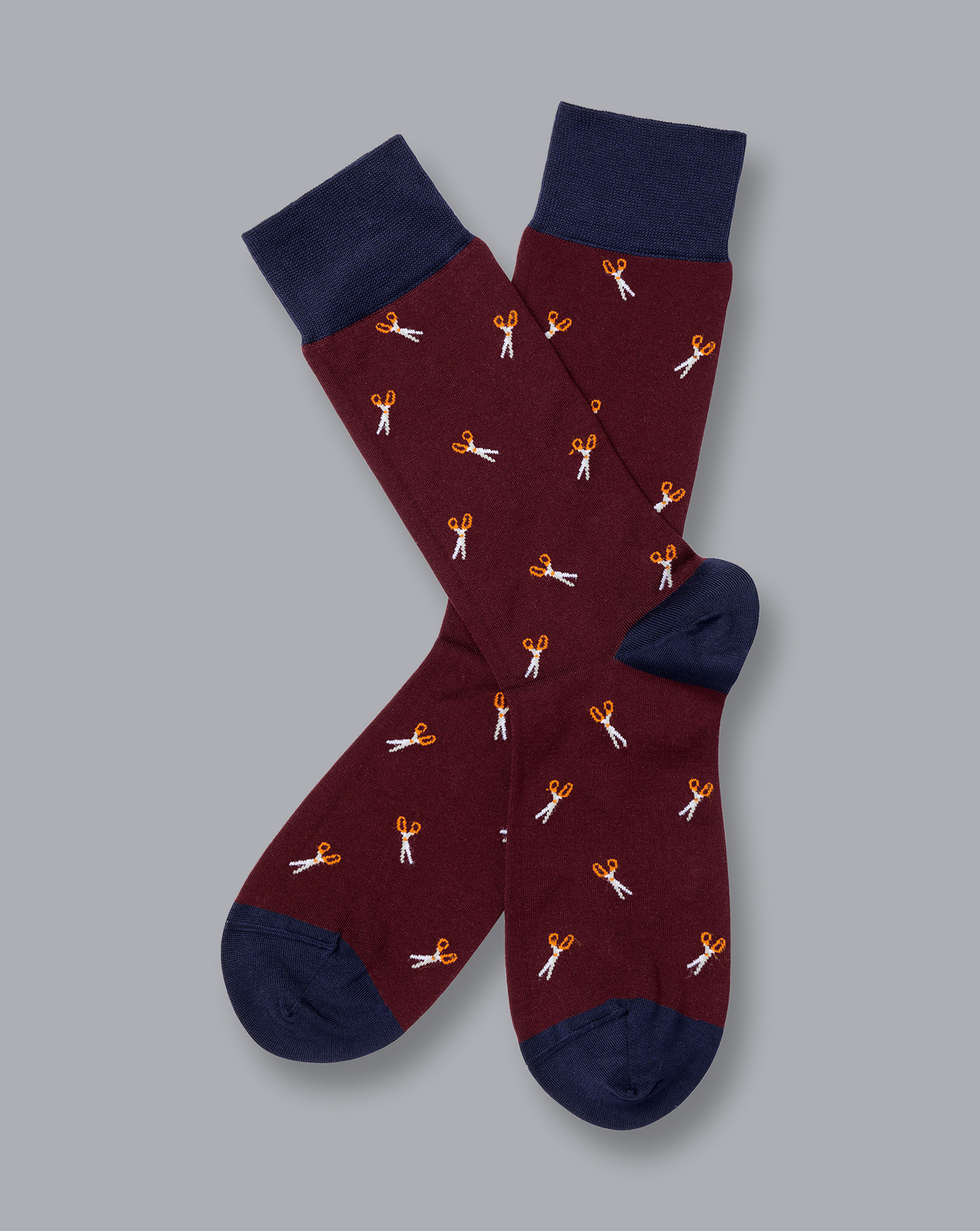 Chaussettes À Motifs Coin Coupé - Rouge Bordeaux en par - Charles Tyrwhitt - Modalova
