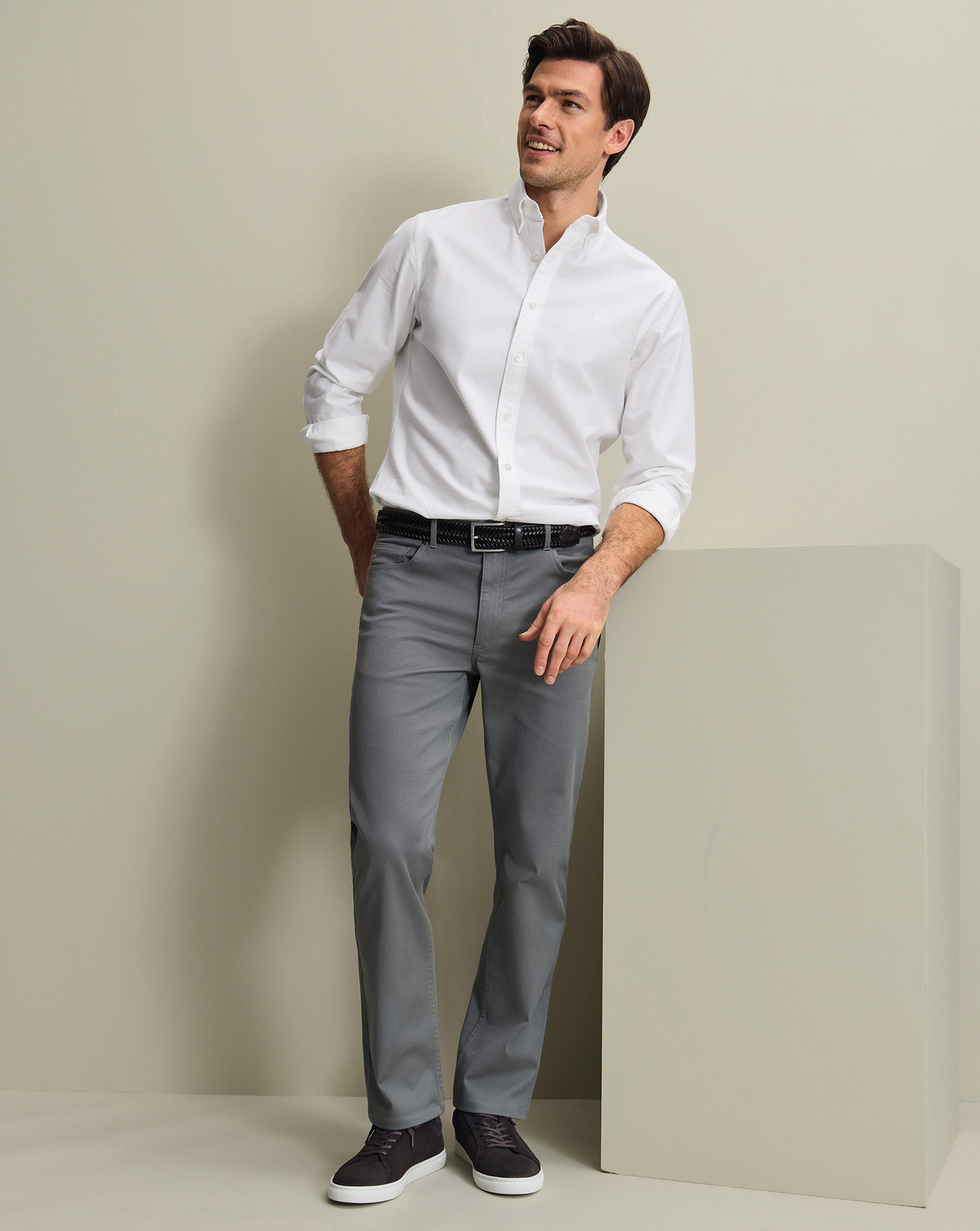 5 Pocket Trousers - Grey, 42/32 by Charles Tyrwhitt